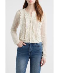LoveShackFancy - Melisse Lace Ruffle Alpaca & Wool Blend Cardigan - Lyst