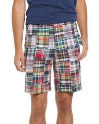 Berle - Patchwork Madras Flat Front Shorts - Lyst