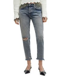 Mango - Ripped Low Rise Ankle Mom Jeans - Lyst