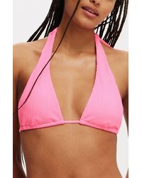 Cotton On - High Apex Slider Triangle Bikini Top - Lyst
