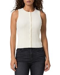 PAIGE - Leira Button Front Sweater Tank - Lyst