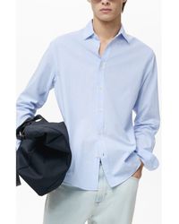 Mango - Regular Fit Stripe Seersucker Button-Up Shirt - Lyst