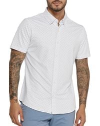7 Diamonds - Alfie Dot Print Short Sleeve Performance Button-up Shirt - Lyst
