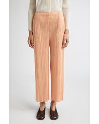 Pleats Please Issey Miyake - Monthly Colors August Pleated Crop Pants - Lyst