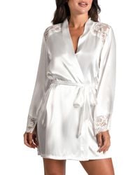 In Bloom - Love Me Now Lace Trim Satin Robe - Lyst