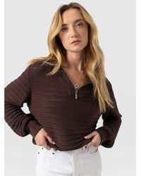 Saint + Sofia - Ester Quarter Zip Knit Top - Lyst