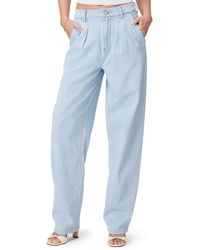 PAIGE - The Nines Collection Bella Pleated High Waist Wide Leg Trouser Jeans - Lyst