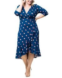 Kiyonna - Flirty Flounce Wrap Dress - Lyst