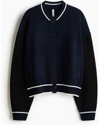 H&M - Knitted Baseball Jacket - Lyst