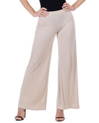 24seven Comfort Apparel - Comfortable Solid Color Palazzo Pants - Lyst