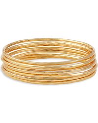 Nest - Set Of 7 Hammered Bangles - Lyst