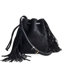 Madewell - The Drawstring Suede Crossbody Bucket Bag - Lyst