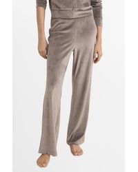 Mango - Soft Touch Velour Pajamas Pants - Lyst