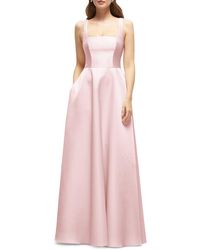 Dessy Collection - Sleeveless Satin Gown - Lyst