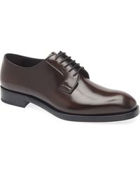 Prada - Formale Spazzolato Plain Toe Derby - Lyst