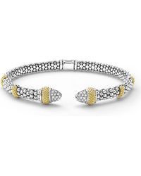 Lagos - Caviar Lux 2-Tone Caviar Diamond Versa Torque Bracelet - Lyst