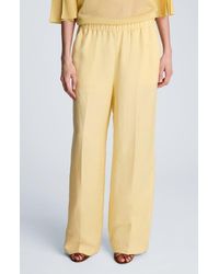 Kenneth Cole - Pull-On Linen Blend Straight Leg Pants - Lyst