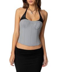 Edikted - Jara Layered Lace Halter Corset - Lyst