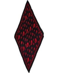 McQueen - Classic Skull Print Pleated Silk Square Scarf - Lyst