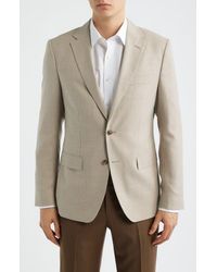 BOSS - Hutson Slim Fit Tan Houndstooth Check Virgin Wool Sport Coat - Lyst