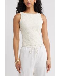 Open Edit - Sleeveless Lace Shell - Lyst