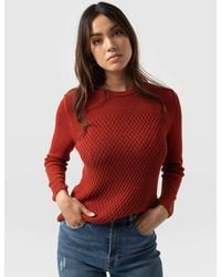 Saint + Sofia - Honeycomb Rib Sweater - Lyst