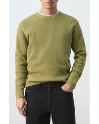 Mango - Crewneck Cotton Blend Sweater - Lyst