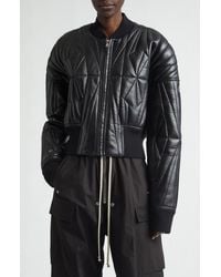 Moncler - X Rick Owens Geocamo Leather Bomber Jacket - Lyst