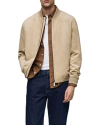 Mango - Faux Suede Bomber Jacket - Lyst