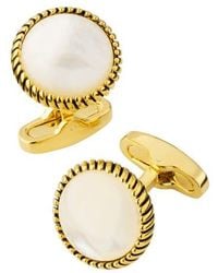 Link Up - Round Cufflinks With Texture Border - Lyst