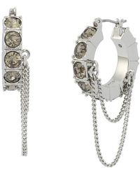 AllSaints - Chain Crystal Hoop Earrings - Lyst
