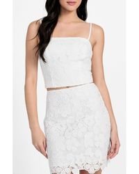 Guess - Delilah Floral Embroidery Crop Top - Lyst