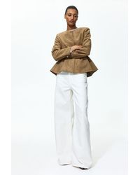 H&M - Collarless Peplum Jacket - Lyst