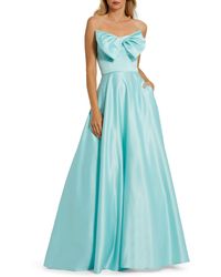 Mac Duggal - Bow Detail Strapless A-line Gown - Lyst