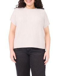 Vince Camuto - Metallic Short Sleeve Crewneck Sweater - Lyst