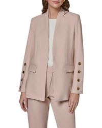 Donna Karan - Button Sleeve Blazer - Lyst