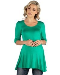 24seven Comfort Apparel - Maternity Elbow Swing Tunic Top - Lyst
