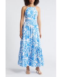 Lilly Pulitzer - Lilly Pulitzer Charlese Maxi Tie Back Sundress - Lyst