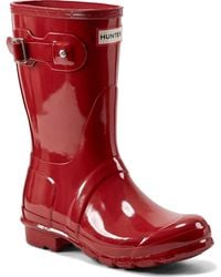 HUNTER - Original Short Gloss (Military) Rain Boots - Lyst