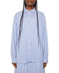 Mother - The Roomie Stripe Oversize Cotton Button-up Shirt - Lyst