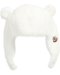 Moncler - Kids' Ear Appliqué Fleece Teddy Hat - Lyst