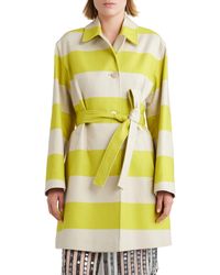 Dries Van Noten - Ramblas Block Stripe Belted Cotton Coat - Lyst