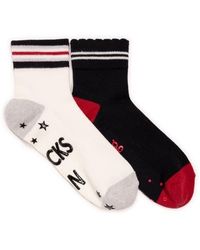 Muk Luks - Studio Quarter Crew Cotton Compression Socks 2 Pair Pack - Lyst