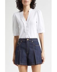 Cinq À Sept - Junie Ruffle Rib Top - Lyst