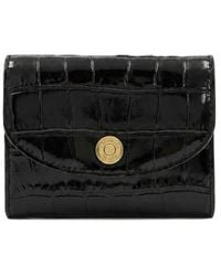 Veronica Beard - Croc Embossed Flap Leather Card Case - Lyst