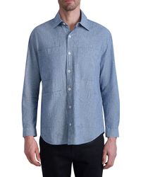 Karl Lagerfeld - Cotton & Linen Button-up Shirt - Lyst