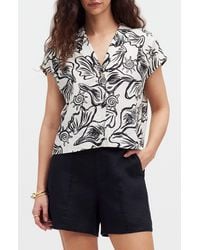 Madewell - Boxy Cap Sleeve Linen Button-up Shirt - Lyst