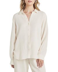 Splendid - Adele Oversize Cotton Gauze Button-Up Shirt - Lyst
