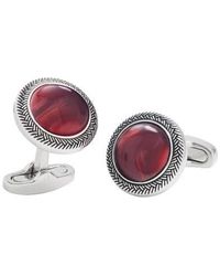 Link Up - Gemstone Round Cufflinks With Antique Braided Border - Lyst