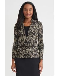 Misook - Tailored Floral Lurex Knit Jacket - Lyst